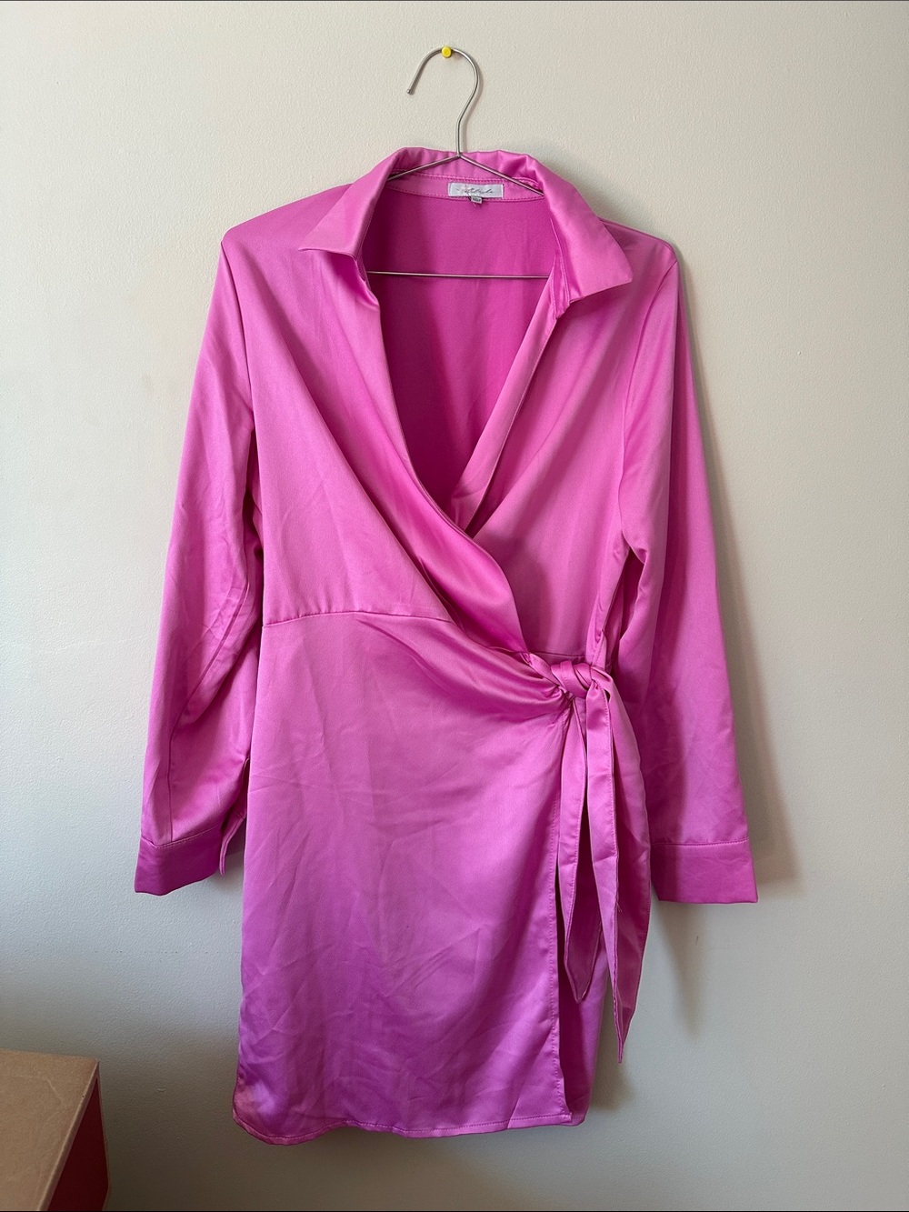 Pink Wrap Midi Dress - Unbranded